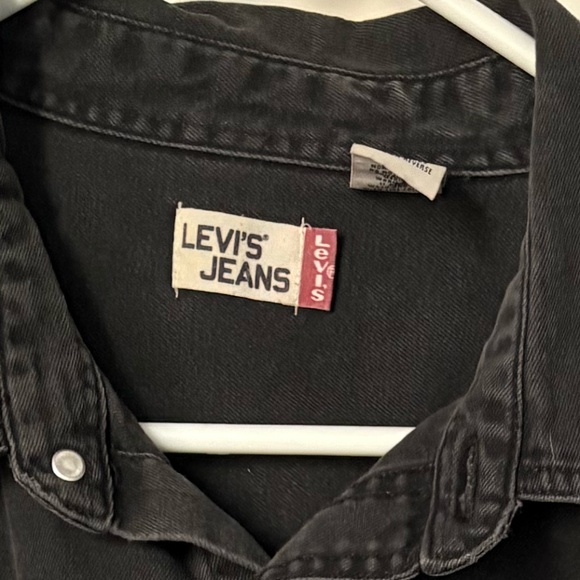 Levis Denim Shirt Jacket Mens L Black Denim - Picture 5 of 6